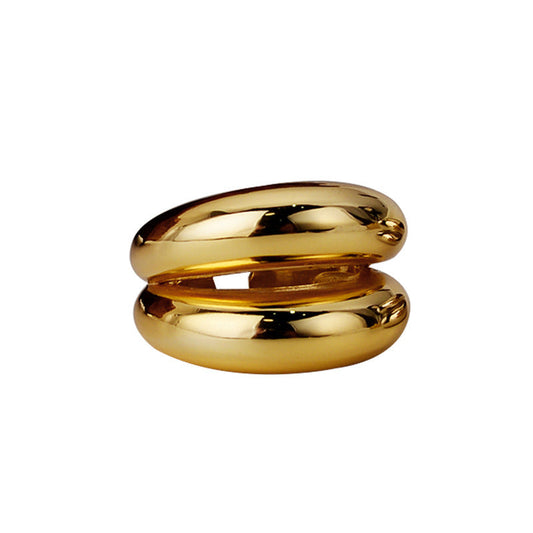 Bague géométrique double en argent 925